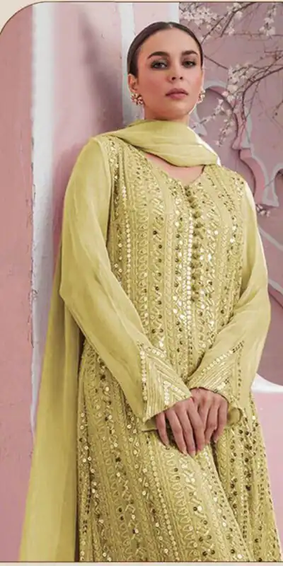 DS 001255 Yellow Color Georgette Embroidered Straight Pakistani Salwar Suit Casual, Wedding, Festive, Events Etc. Expected Delivery 4-6 Working Days @1949/- | Salwar suit, Designer Suits, Casual Suits, Creative suits, Palazzo Suits, Party Wear Suits, Patiala Suits, Straight Suits