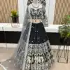 Luminous Black Color Faux Georgette Embroidery Work Lehenga Choli