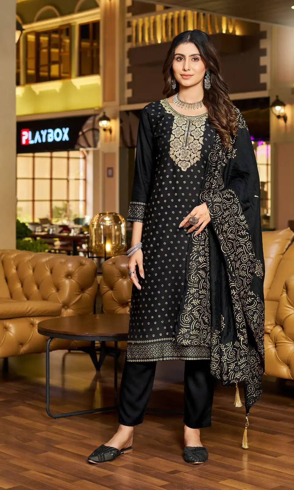 INLI Jasmin 3 Black Color Rayon Embroidery Work Printed Kurti Casual, Wedding, Party, Festive, Events Etc. Expected Delivery 4-6 Days @1849/- | Kurti, Bollywood Kurti, Creative Kurtis, Designer Kurti, Party Wear Kurti, Selfie Kurti