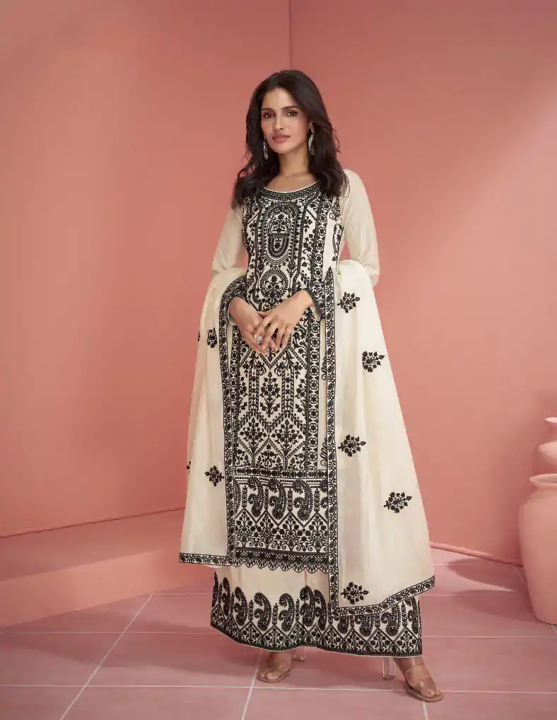 Ashirwad 9903  White Color heavy sequence Embroidery work Salwar Suit , Wedding, Party, Festive, Events Etc. Expected Delivery 4-6 Working Days @2999/- | Jump Suits, Salwar suit, Designer Suits, Casual Suits, Creative suits, Palazzo Suits, Party Wear Suits, Patiala Suits, Straight Suits