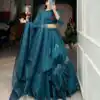 LNB1650 Rama Blue Color Rajwadi Chanderi Silk Lehenga Choli Hand Made Flowers Traditional, Party, Festive, Wedding, Events Wear 4-6 Working Days @1999/- | Lehenga, Bollywood Lehenga, Creative Lehenga, Designer Lehenga, Embroidered Lehenga, Party Wear Lehenga