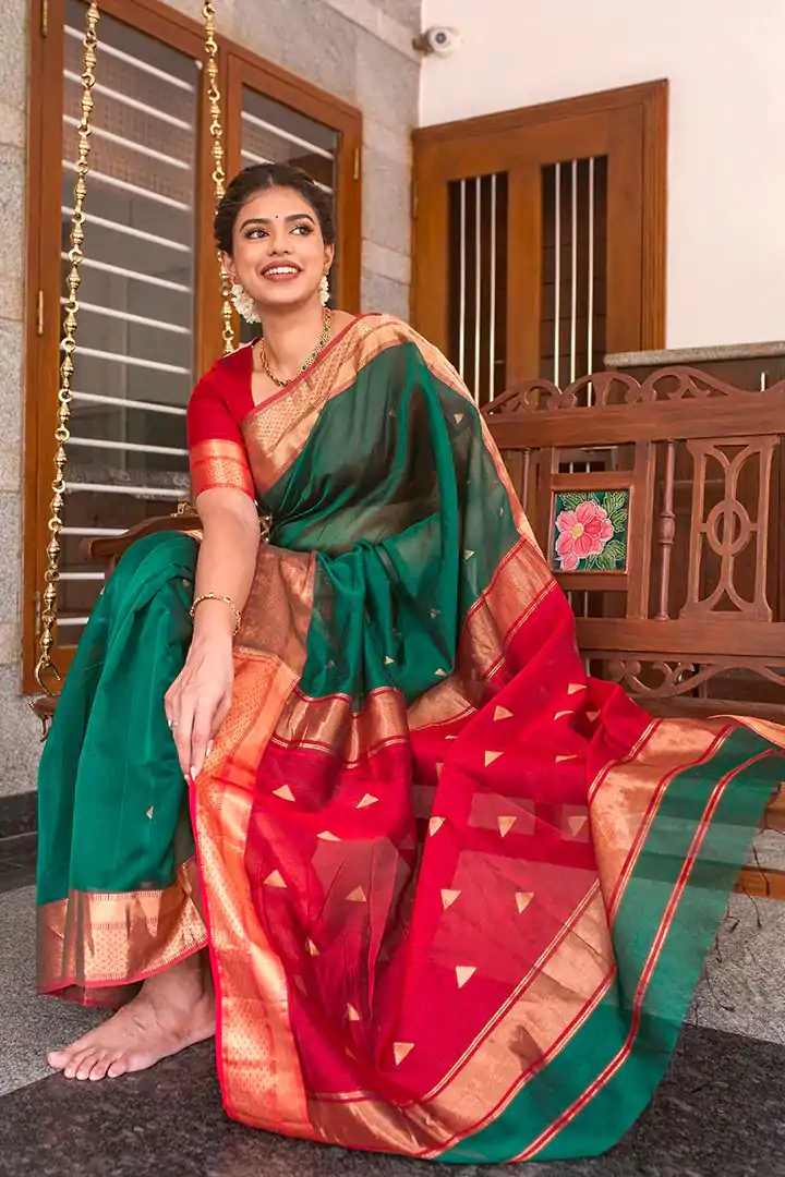 DDF Triveni Green Color Banarasi Soft Silk Ordinary Design Saree Casual, Party Wear, Wedding, Events, Etc. Expected Delivery 4-6 Working Days 1499/- | Sarees, Bollywood Sarees, Creative Sarees, Designer Sarees, Embroidered Sarees, Ethnic Saree, Modern Digital sarees, Party Wear Sarees