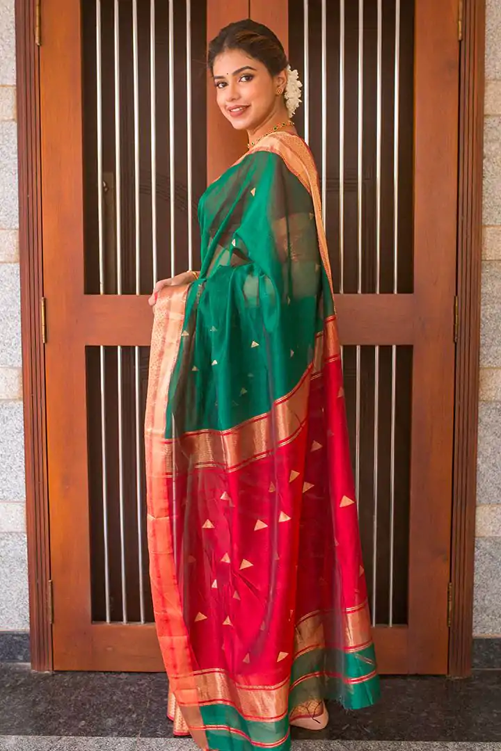 DDF Triveni Green Color Banarasi Soft Silk Ordinary Design Saree Casual, Party Wear, Wedding, Events, Etc. Expected Delivery 4-6 Working Days 1499/- | Sarees, Bollywood Sarees, Creative Sarees, Designer Sarees, Embroidered Sarees, Ethnic Saree, Modern Digital sarees, Party Wear Sarees