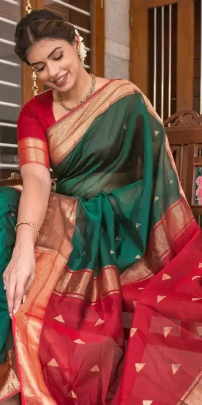 DDF Triveni Green  Color Banarasi Soft Silk Ordinary Design Saree Casual, Party Wear, Wedding, Events, Etc. Expected Delivery 4-6 Working Days 1499/- | Sarees, Bollywood Sarees, Creative Sarees, Designer Sarees, Embroidered Sarees, Ethnic Saree, Modern Digital sarees, Party Wear Sarees
