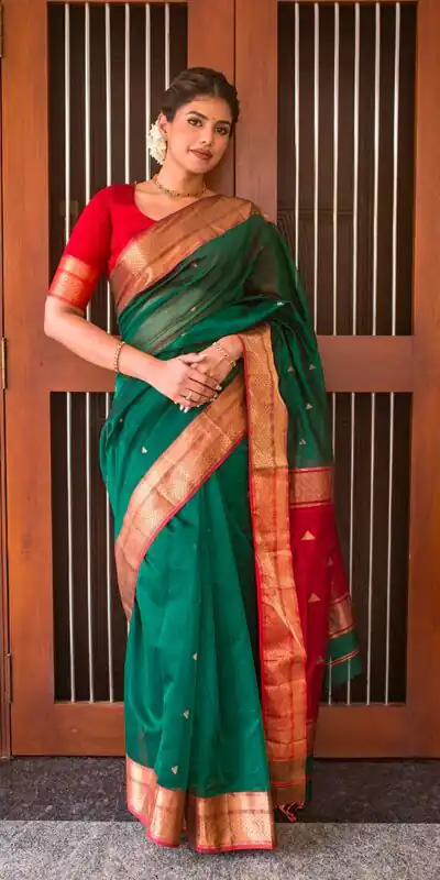 DDF Triveni Green Color Banarasi Soft Silk Ordinary Design Saree Casual, Party Wear, Wedding, Events, Etc. Expected Delivery 4-6 Working Days 1499/- | Sarees, Bollywood Sarees, Creative Sarees, Designer Sarees, Embroidered Sarees, Ethnic Saree, Modern Digital sarees, Party Wear Sarees