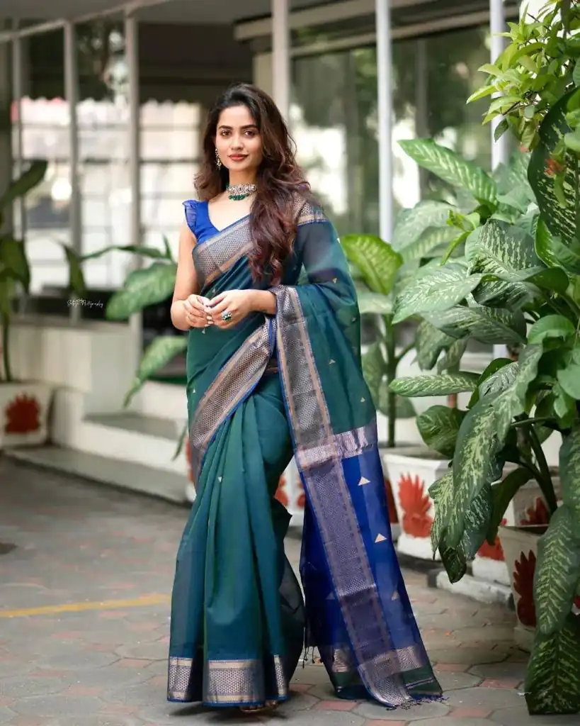 DDF Triveni Teal Blue Color Banarasi Soft Silk Ordinary Design Saree Casual, Party Wear, Wedding, Events Etc. Expected Delivery 4-6 Working Days 1499/- | Sarees, Bollywood Sarees, Creative Sarees, Designer Sarees, Embroidered Sarees, Ethnic Saree, Modern Digital sarees, Party Wear Sarees