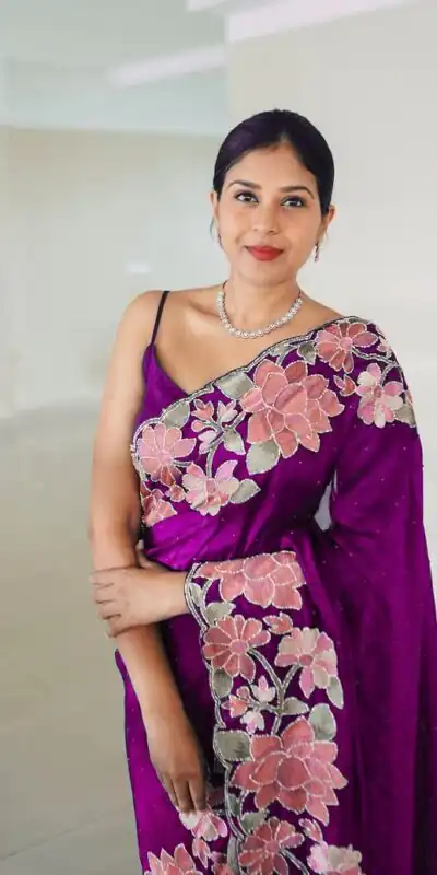 VVT 508 Purple Color Heavy Rangoli with Multi embroidery Saree Casual, Party Wear, Wedding, Events, Etc. Expected Delivery 4-6 Working Days 1999/- | Sarees, Bollywood Sarees, Creative Sarees, Designer Sarees, Embroidered Sarees, Ethnic Saree, Modern Digital sarees, Party Wear Sarees