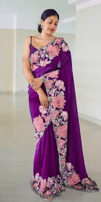 VVT 508 Purple Color Heavy Rangoli with Multi embroidery Saree Casual, Party Wear, Wedding, Events, Etc. Expected Delivery 4-6 Working Days 1999/- | Sarees, Bollywood Sarees, Creative Sarees, Designer Sarees, Embroidered Sarees, Ethnic Saree, Modern Digital sarees, Party Wear Sarees