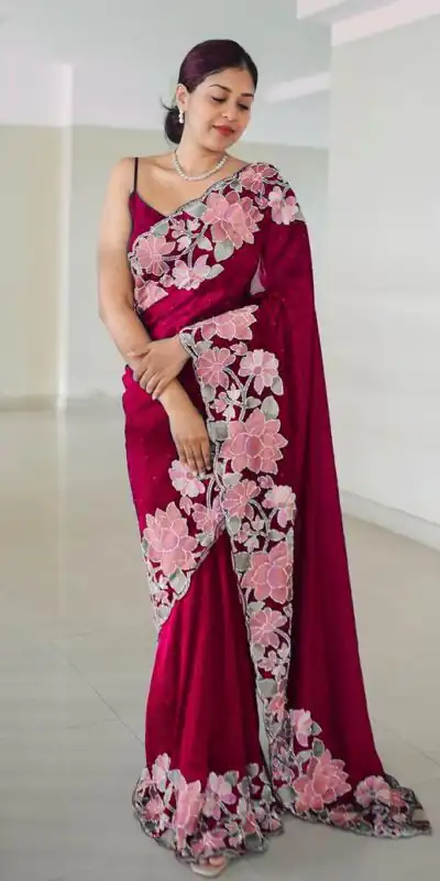 VVT 508 Red Color Heavy Rangoli with Multi embroidery Saree Casual, Party Wear, Wedding, Events Etc. Expected Delivery 4-6 Working Days 1999/- | Sarees, Bollywood Sarees, Creative Sarees, Designer Sarees, Embroidered Sarees, Ethnic Saree, Modern Digital sarees, Party Wear Sarees