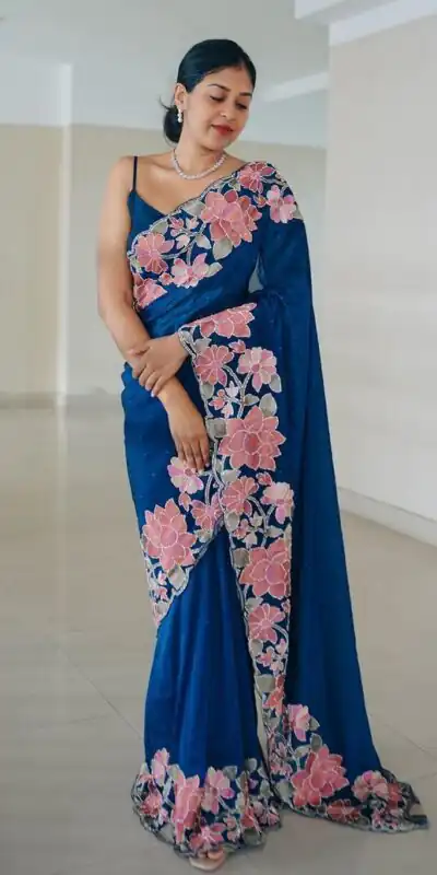 VVT 508 Royal Blue Color Heavy Rangoli with Multi embroidery Saree Casual, Party Wear, Wedding, Events Etc. Expected Delivery 4-6 Working Days 1999/- | Sarees, Bollywood Sarees, Creative Sarees, Designer Sarees, Embroidered Sarees, Ethnic Saree, Modern Digital sarees, Party Wear Sarees