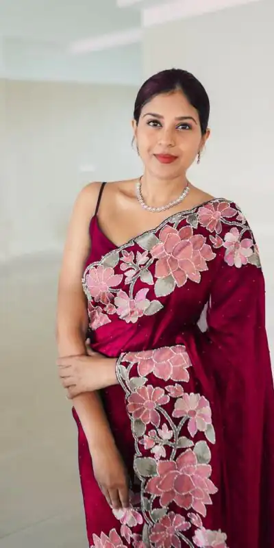 VVT 508 Wine Color Heavy Rangoli with Multi embroidery Saree Casual, Party Wear, Wedding, Events, Etc. Expected Delivery 4-6 Working Days 1999/- | Sarees, Bollywood Sarees, Creative Sarees, Designer Sarees, Embroidered Sarees, Ethnic Saree, Modern Digital sarees, Party Wear Sarees