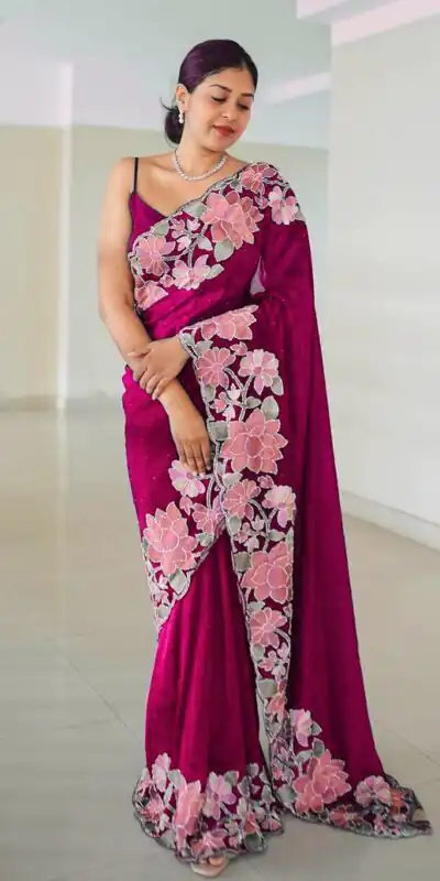 VVT 508 Wine Color Heavy Rangoli with Multi embroidery Saree Casual, Party Wear, Wedding, Events, Etc. Expected Delivery 4-6 Working Days 1999/- | Sarees, Bollywood Sarees, Creative Sarees, Designer Sarees, Embroidered Sarees, Ethnic Saree, Modern Digital sarees, Party Wear Sarees