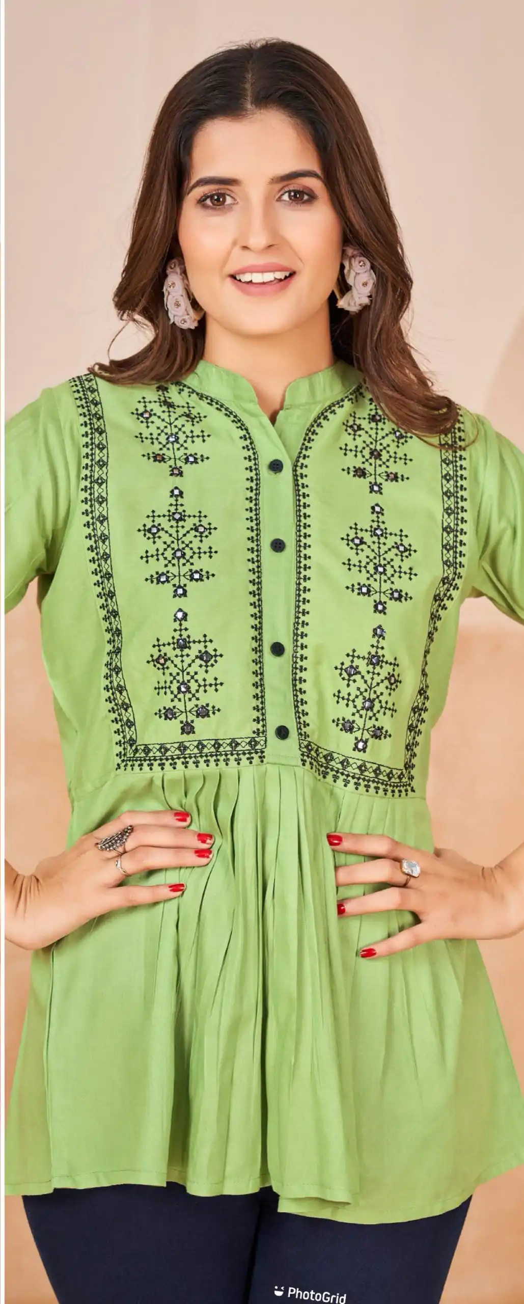 INLI  Bubbly Green Color Heavy Rayon Embroidery work Kurti Casual, Wedding, Party, Festive, Events Etc. Expected Delivery 4-6 Working Days @999/- | Kurti, Bollywood Kurti, Creative Kurtis, Designer Kurti, Party Wear Kurti, Selfie Kurti