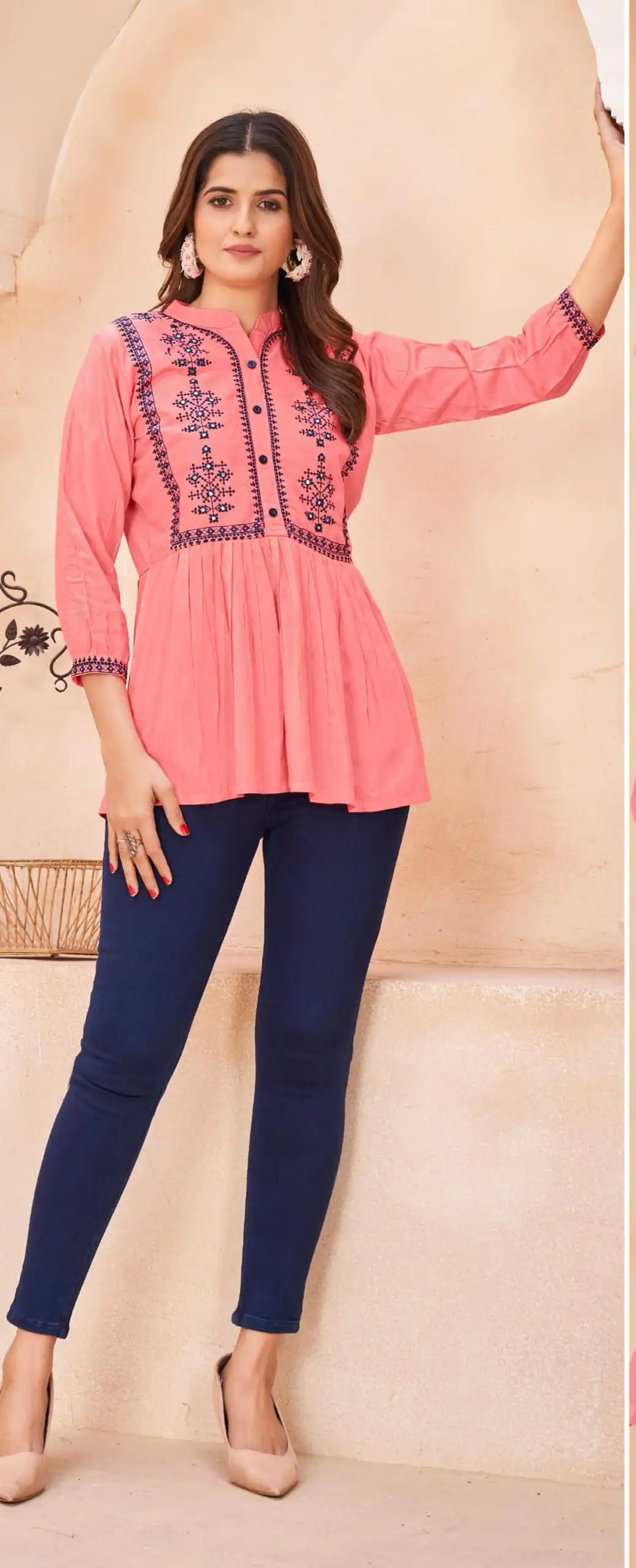 INLI Bubbly Pink Color Georgette Sequins Embroidery work Kurti Casual, Wedding, Party, Festive, Events Etc. Expected Delivery 4-6 Working Days @999/- | Kurti, Bollywood Kurti, Creative Kurtis, Designer Kurti, Party Wear Kurti, Selfie Kurti