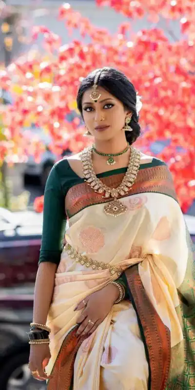 DDF White Copper Color Banarasi Soft Silk Ordinary Design Saree Casual, Party Wear, Wedding, Events, Etc. Expected Delivery 4-6 Working Days 1499/- | Sarees, Bollywood Sarees, Creative Sarees, Designer Sarees, Embroidered Sarees, Ethnic Saree, Modern Digital sarees, Party Wear Sarees