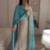 Pretty White Color Sequence Work Salwar Suit & Sky blue Dupatta
