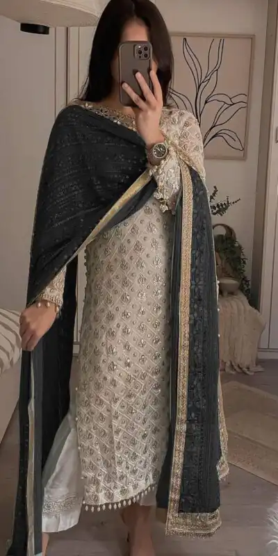 LG 1816 White Color Sequence Work Salwar Suit With Black Dupatta Casual, Wedding, Festive, Events Etc. Expected Delivery 4-6 Working Days @2349/- | Salwar suit, Designer Suits, Casual Suits, Creative suits, Party Wear Suits, Patiala Suits, Straight Suits