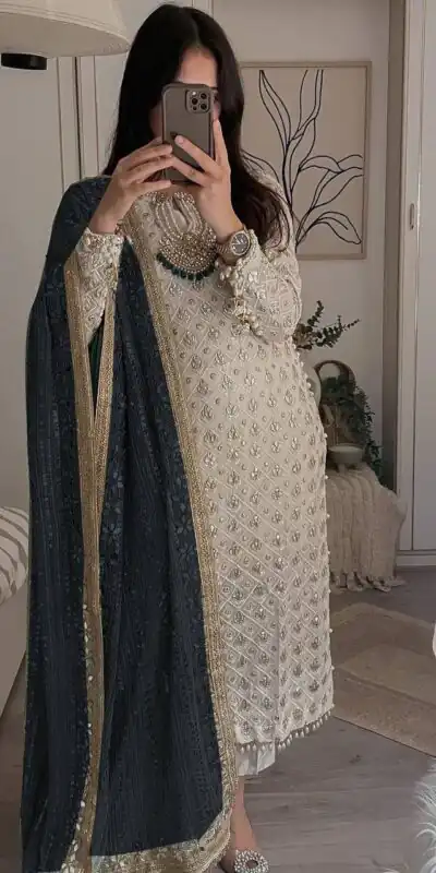 LG 1816 White Color Sequence Work Salwar Suit With Black Dupatta Casual, Wedding, Festive, Events Etc. Expected Delivery 4-6 Working Days @2349/- | Salwar suit, Designer Suits, Casual Suits, Creative suits, Party Wear Suits, Patiala Suits, Straight Suits