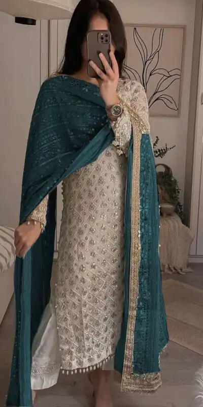 LG 1816 White Color Sequence Work Salwar Suit With Peacock Blue Dupatta Casual, Wedding, Festive, Events Etc. Expected Delivery 4-6 Working Days @2349/- | Salwar suit, Designer Suits, Casual Suits, Creative suits, Party Wear Suits, Patiala Suits, Straight Suits