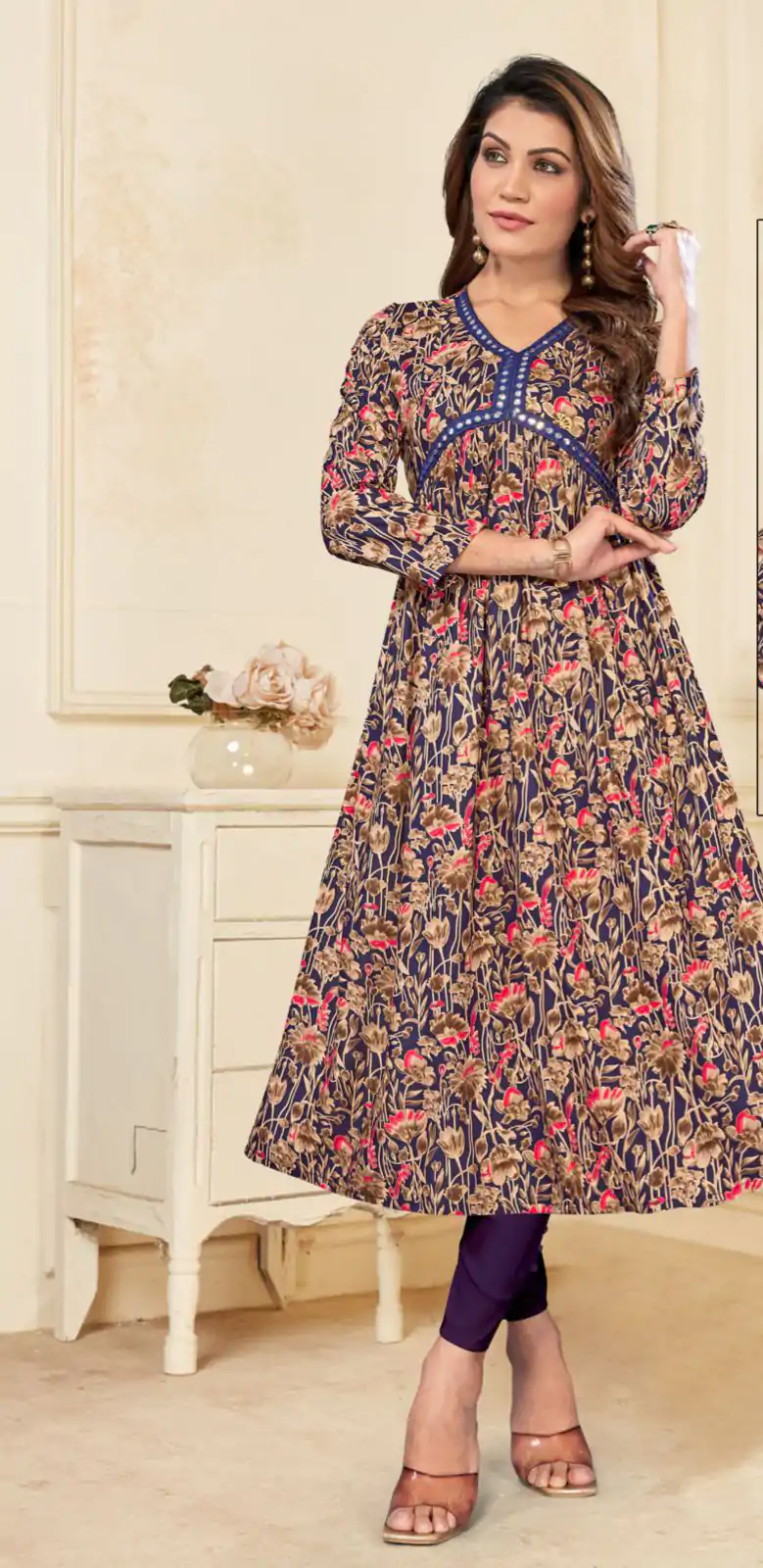 INLI  Alia Blue Color Heavy Rayon Print with Foil Work Kurti Casual, Wedding, Party, Festive, Events Etc. Expected Delivery 4-6 Days @1299/- | Kurti, Bollywood Kurti, Creative Kurtis, Designer Kurti, Party Wear Kurti, Selfie Kurti