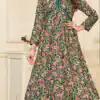 Special Look Green Color Heavy Rayon Print with Foil Work Kurti