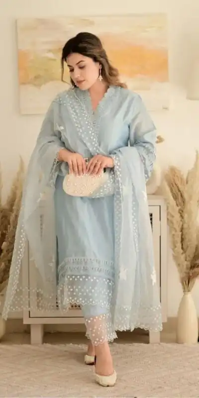 NSR 600 Light Blue Color Jam Cotton Embroidery Work Sharara Suit Sharara Suit Casual, Wedding, Party, Festive, Events Etc. Delivery 4-6 Working Days @1799/ | Jump Suits, Salwar suit, Designer Suits, Casual Suits, Creative suits, Palazzo Suits, Party Wear Suits, Patiala Suits, Straight Suits
