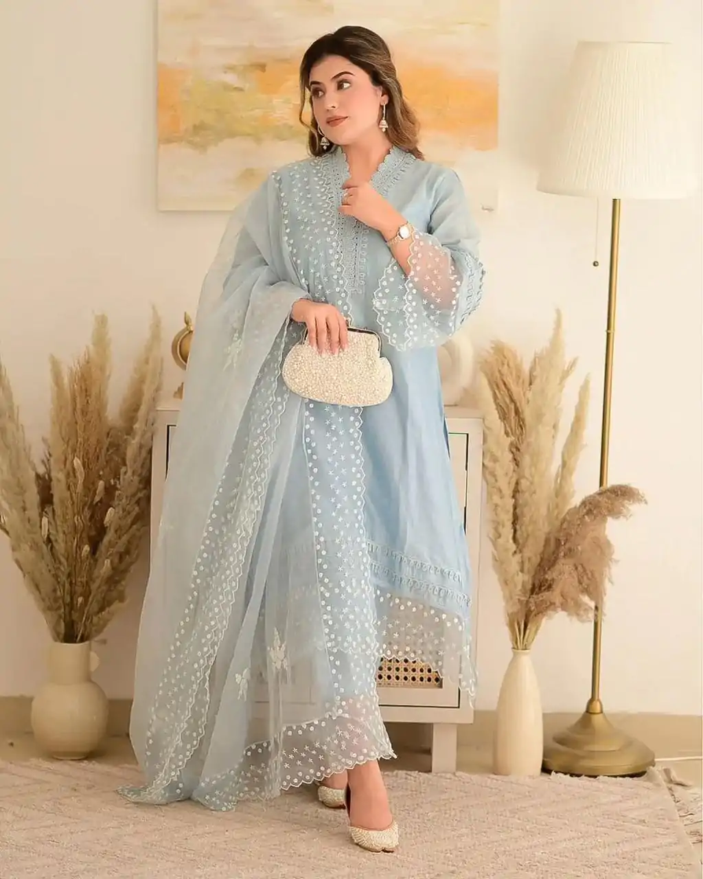 NSR 600 Light Blue Color Jam Cotton Embroidery Work Sharara Suit Sharara Suit Casual, Wedding, Party, Festive, Events Etc. Delivery 4-6 Working Days @1799/ | Jump Suits, Salwar suit, Designer Suits, Casual Suits, Creative suits, Palazzo Suits, Party Wear Suits, Patiala Suits, Straight Suits