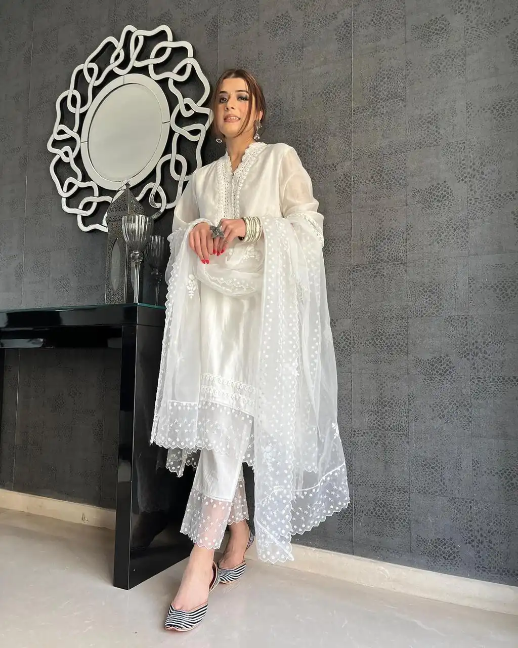 NSR 600 White Color Jam Cotton Embroidery Work Sharara Suit Sharara Suit Casual, Wedding, Party, Festive, Events Etc. Delivery 4-6 Working Days 1799/ | Jump Suits, Salwar suit, Designer Suits, Casual Suits, Creative suits, Palazzo Suits, Party Wear Suits, Patiala Suits, Straight Suits