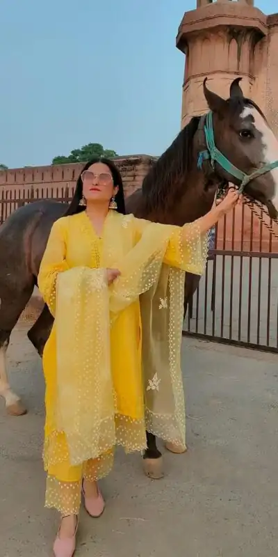 NSR 600 Yellow Color Jam Cotton Embroidery Work Sharara Suit Sharara Suit Casual, Wedding, Party, Festive, Events Etc. Delivery 4-6 Working Days 1799/ | Jump Suits, Salwar suit, Designer Suits, Casual Suits, Creative suits, Palazzo Suits, Party Wear Suits, Patiala Suits, Straight Suits