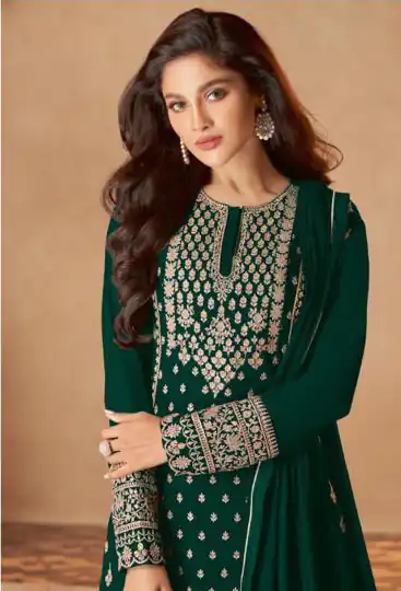 FC 128 Green Color Heavy Georgette Sequins Work Sharara Suit Wedding, Party, Festive, Events Etc. Expected Delivery 4-6 Working Days @2199/- | Salwar suit, Designer Suits, Casual Suits, Creative suits, Palazzo Suits, Party Wear Suits, Patiala Suits, Straight Suits
