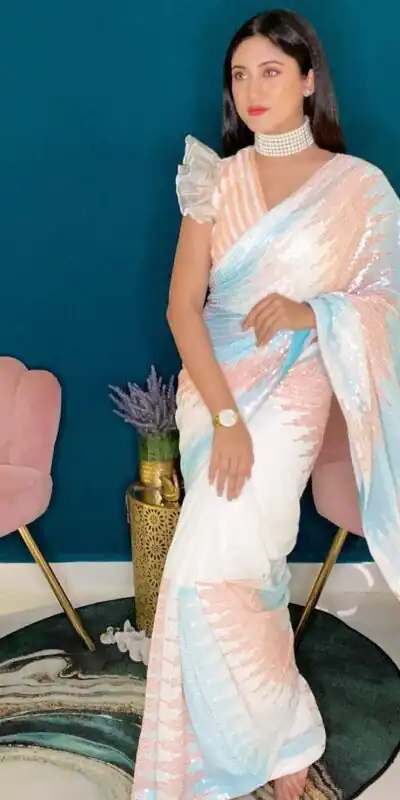 JR 556 White Color Soft georgette shaded sequence work Saree Casual, Party Wear, Wedding, Events Etc. Expected Delivery 4-6 Working Days 1699/- | Sarees, Bollywood Sarees, Creative Sarees, Designer Sarees, Embroidered Sarees, Ethnic Saree, Modern Digital sarees, Party Wear Sarees