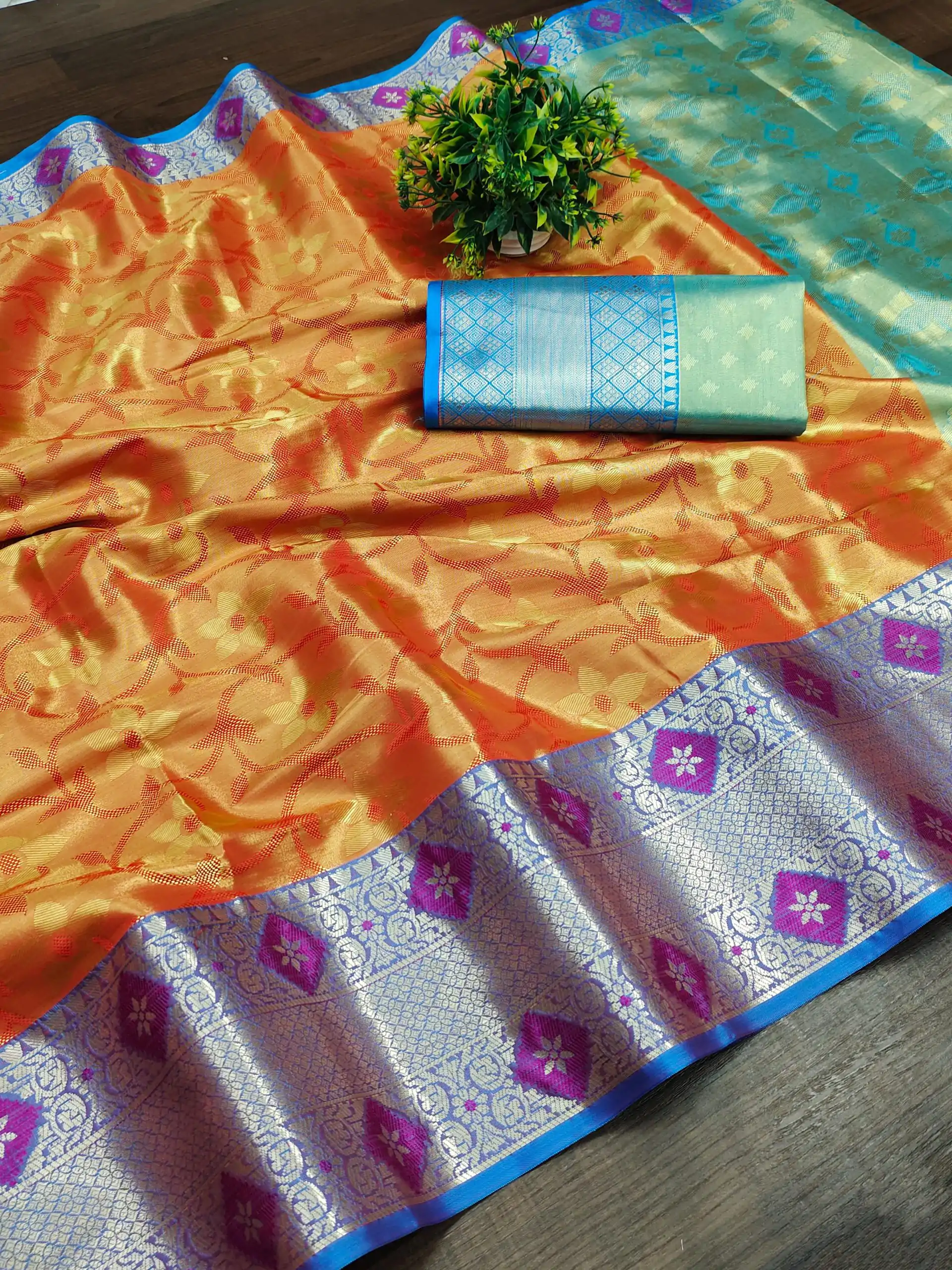 MB™️  3236 Orange Color Soft & Pure Organic Silk Gold Zari Weaving Saree Casual, Party Wear, Wedding, Events Etc. Expected Delivery 4-6 Working Days @1699/- | Sarees, Bollywood Sarees, Creative Sarees, Designer Sarees, Embroidered Sarees, Ethnic Saree, Modern Digital sarees, Party Wear Sarees