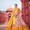 Traditional Mustard Color Dola Silk Patola Foil Printed Lehenga Choli