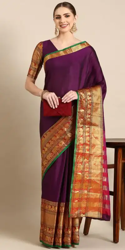 YNF 7409 Purple Color Narayan Pet Zari Weaving Work Saree Casual, Party Wear, Wedding, Events Etc. Expected Delivery 4-6 Working Days @1399/- | Sarees, Bollywood Sarees, Creative Sarees, Designer Sarees, Embroidered Sarees, Ethnic Saree, Modern Digital sarees, Party Wear Sarees