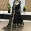 Graceful Black Color Georgette Embroidery Sequence Work Gown