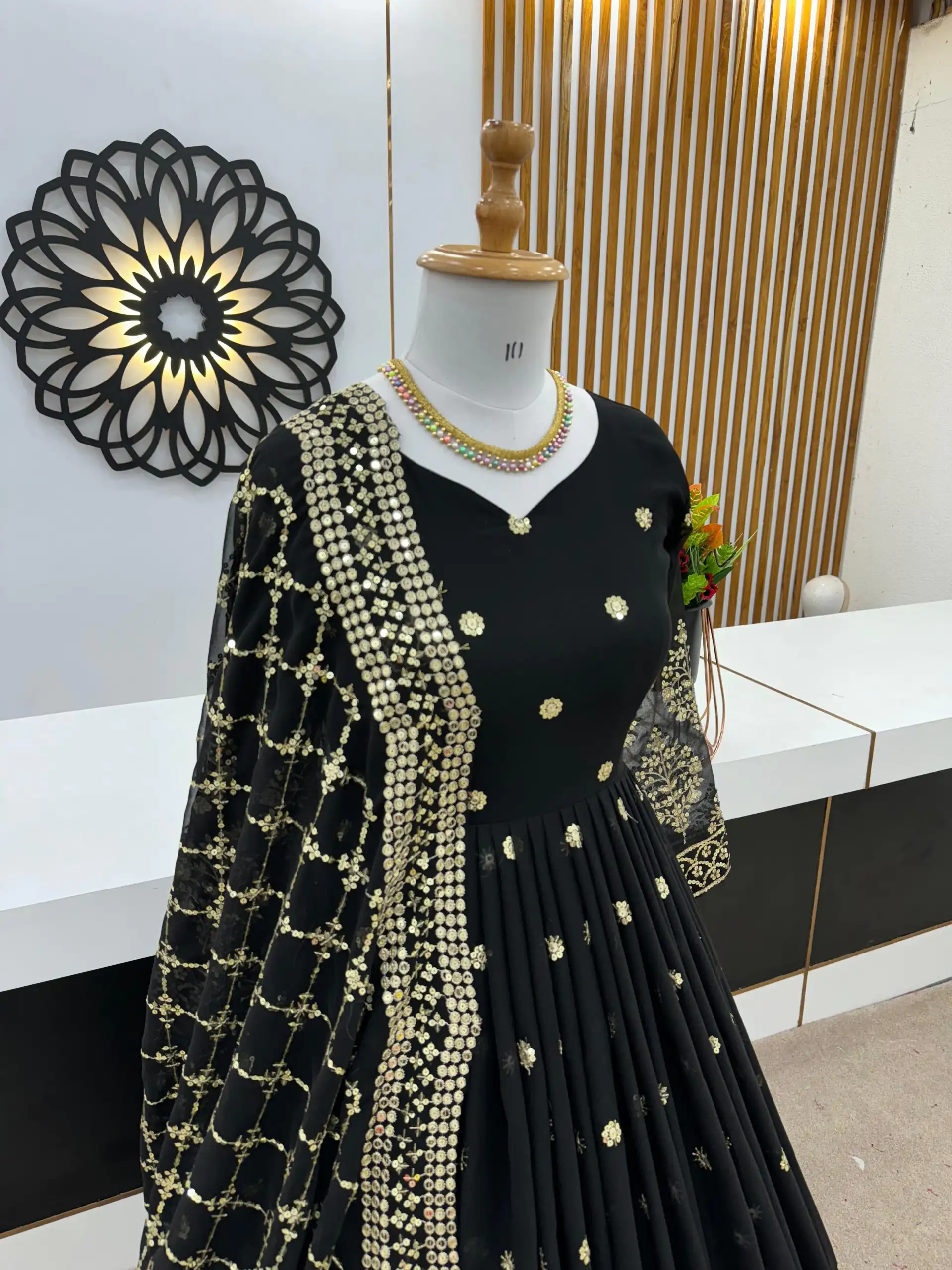 ZF 359 Black Color Georgette Embroidery Sequence Work Gown Casual, Wedding, Party, Festive, Events Etc. Expected Delivery 4-6 Working Days @1999/- | Gowns, Bollywood Gowns, Creative Gowns, Designer Gowns, Embroidered Gowns, Party Wear Gowns