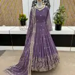 ZF 359 Light Purple Color Georgette Embroidery Sequence Work Gown Casual, Wedding, Party, Festive, Events Etc. Expected Delivery 4-6 Working Days @1999/- | Gowns, Bollywood Gowns, Creative Gowns, Designer Gowns, Embroidered Gowns, Party Wear Gowns