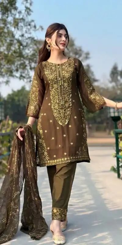 ZF 369 Grey Color Faux Georgette Embroidery Sequence Work Salwar Suit Casual, Wedding, Party, Events Etc. Expected Delivery 4-6 Working Days 2199/- | Jump Suits, Salwar suit, Designer Suits, Casual Suits, Creative suits, Palazzo Suits, Party Wear Suits, Patiala Suits, Straight Suits