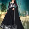 Wonderful Black Color Georgette with Foil Embroidery Stone Work Anarkali Suit