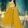 Wonderful Yellow Color Georgette with Foil Embroidery Stone Work Anarkali Suit
