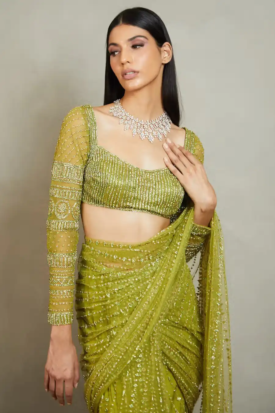 BT 349 Green Saree : Nylon Butterfly Net Work : Sequence & Thread Work, Blouse : Nylon Butterfly net Party Wear, Wedding Wear, Events Etc.@1649/- | Sarees, Bollywood Sarees, Creative Sarees, Designer Sarees, Ethnic Saree, Modern Digital sarees, Party Wear Sarees