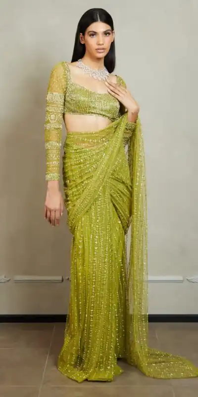BT 349 Green Saree : Nylon Butterfly Net Work : Sequence & Thread Work, Blouse : Nylon Butterfly net Party Wear, Wedding Wear, Events Etc.@1649/- | Sarees, Bollywood Sarees, Creative Sarees, Designer Sarees, Ethnic Saree, Modern Digital sarees, Party Wear Sarees