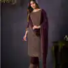 Awesome Purple Heavy Rangoli With Coding Sequence Embroidery Work Salwar Suit