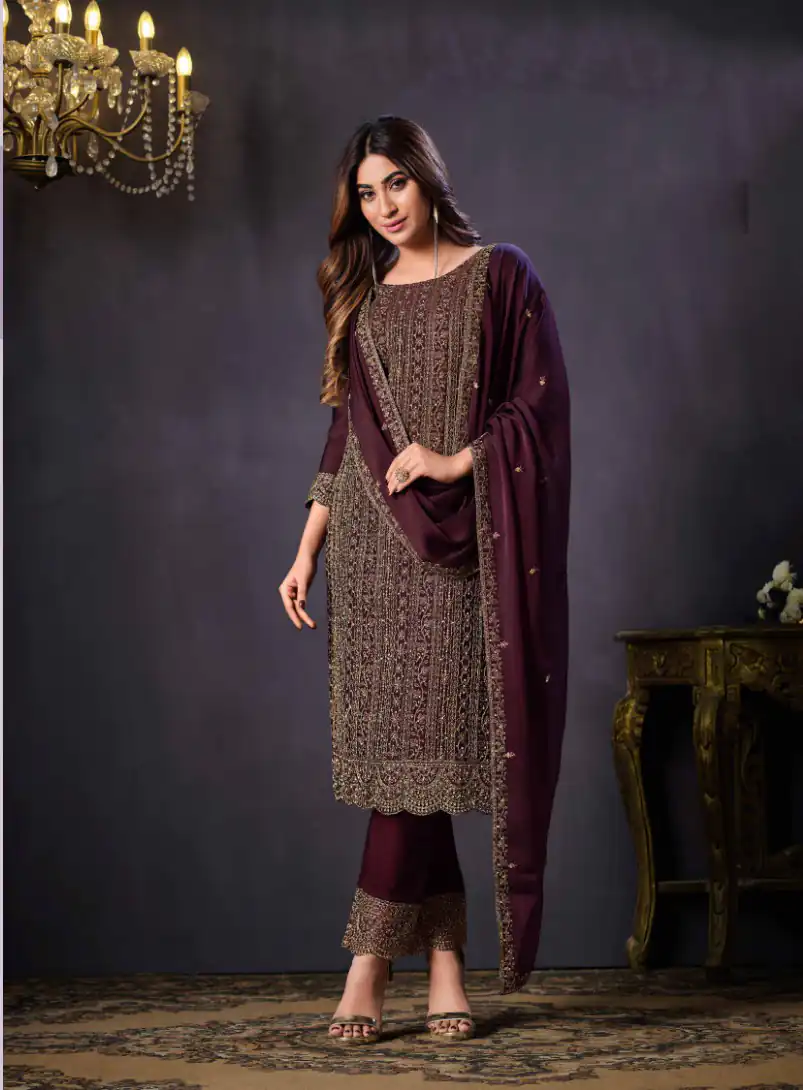 FC Vipul 5281 Purple Heavy rangoli with coding sequence Embroidery Work salwar suit Casual, Wedding, Festive, Events Etc. @2599 | Salwar suit, Designer Suits, Casual Suits, Creative suits, Party Wear Suits, Straight Suits