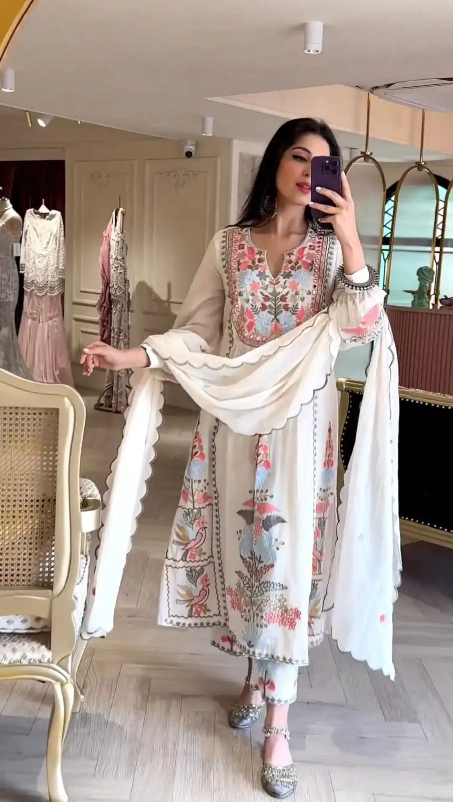 RTC 5541 White Color Salwar Suit : Faux Georgette Work : Embroidery Work Wedding, Traditionl Wear, Festive, Events @2099/- | Salwar suit, Designer Suits, Casual Suits, Creative suits, Palazzo Suits, Party Wear Suits, Straight Suits