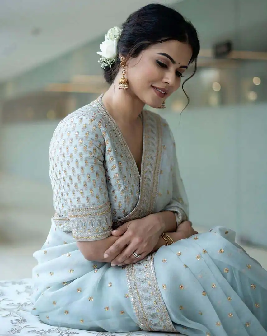 KT 274 Multi Color Saree : Soft Organza Silk Work : Fancy Thread With Sequins Work Casual, Party Wear, Wedding Sky Blue Sequins Saree@1699/- | Sarees, Bollywood Sarees, Creative Sarees, Designer Sarees, Embroidered Sarees, Ethnic Saree, Party Wear Sarees