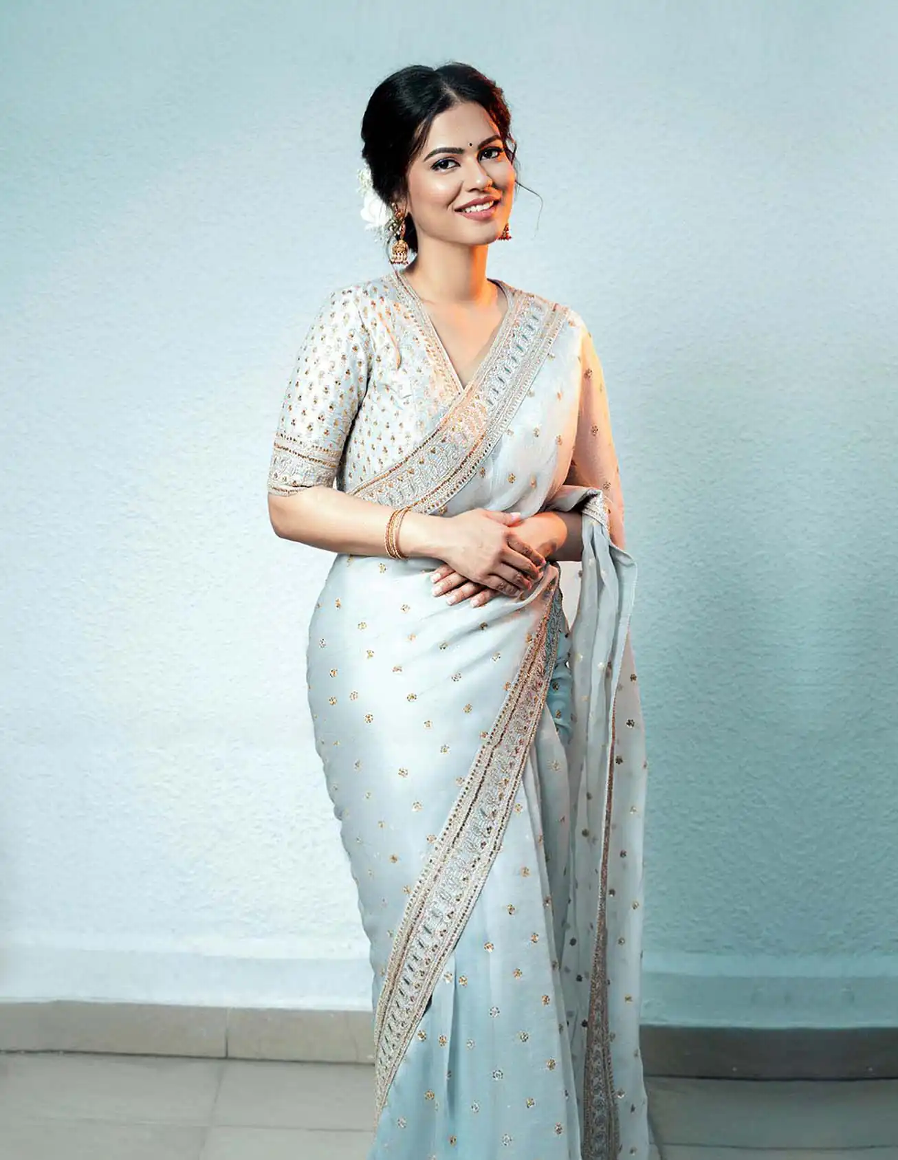 KT 274 Multi Color Saree : Soft Organza Silk Work : Fancy Thread With Sequins Work Casual, Party Wear, Wedding Sky Blue Sequins Saree@1699/- | Sarees, Bollywood Sarees, Creative Sarees, Designer Sarees, Embroidered Sarees, Ethnic Saree, Party Wear Sarees