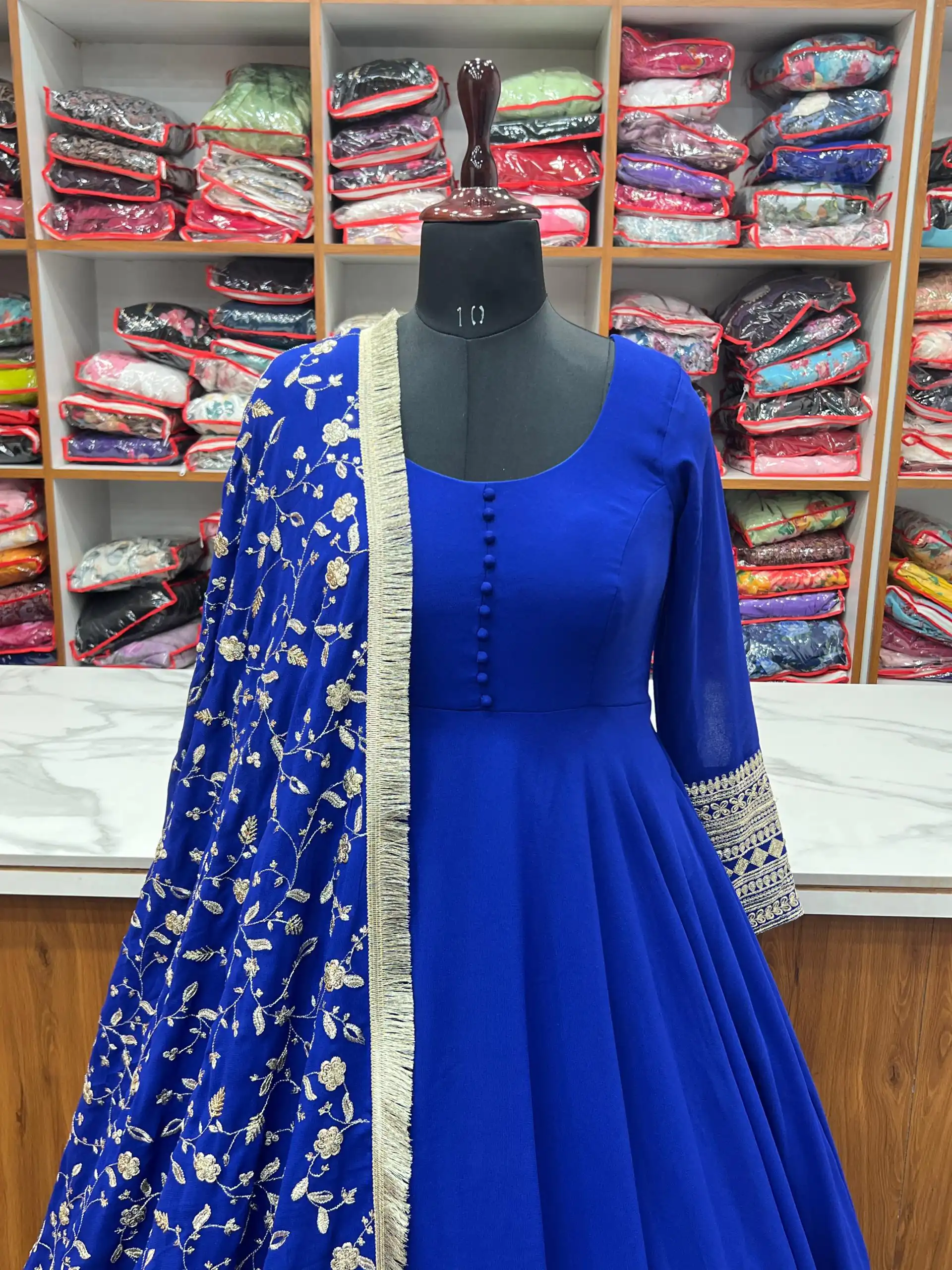 FC 241 Royal Blue color Pure Soft Faux Georgette Anarkali Suit Casual, Wedding, Party, Festive, Events Etc. Expected Delivery 4-6 Working Days @2199/- | Anarkali Suits, Bollywood Anarkali, Creative-Anarkali, Designer Anarkali, Embroidered Anarkali, Party Wear Anarkali