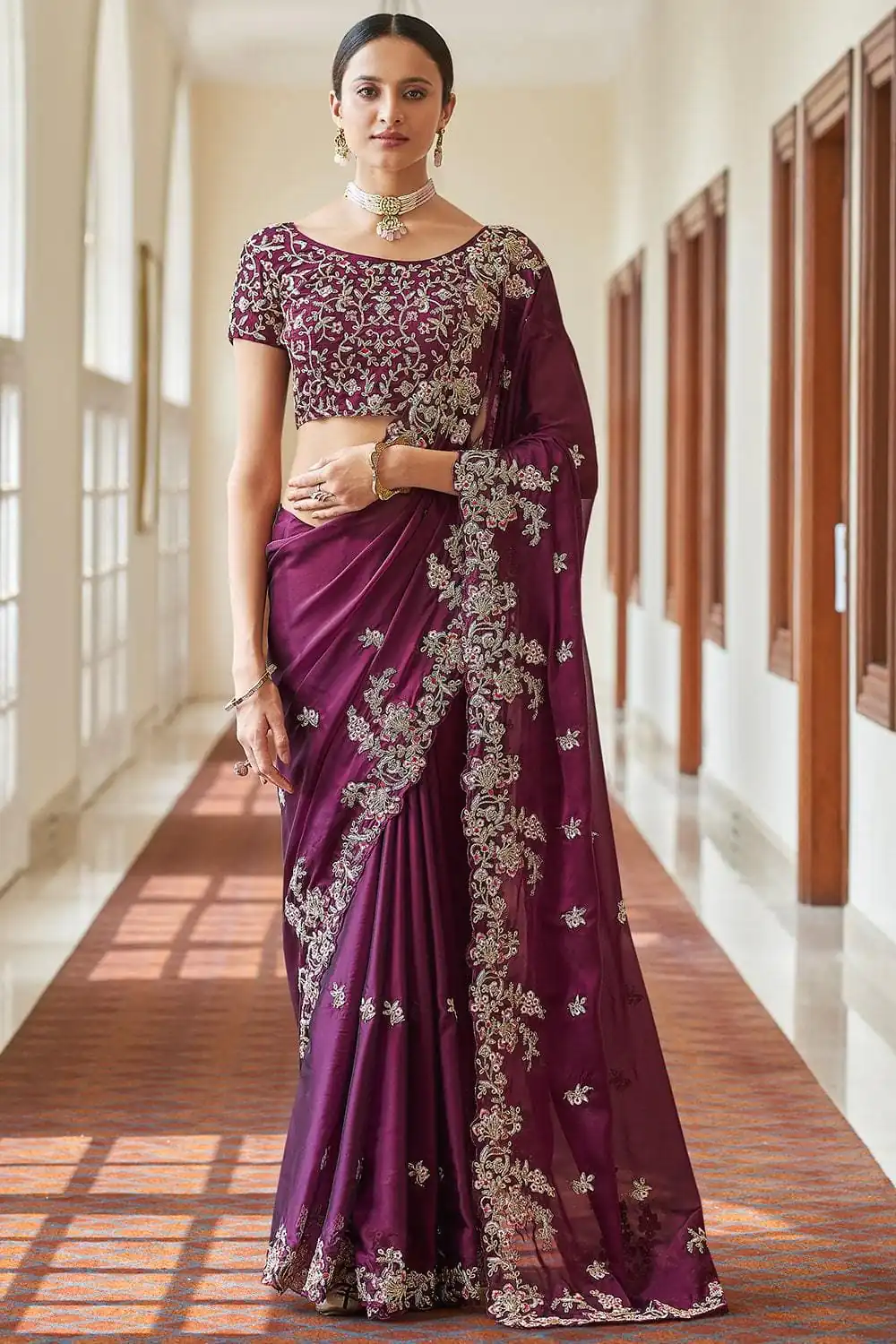 BT 180 Purple Saree : Kasturi Silk Georgette Work : Zari & Thread Work, Blouse : Kasturi Silk Party Wear, Traditional Wear, Wedding Wear, Events Etc.@1849/- | Sarees, Bollywood Sarees, Creative Sarees, Designer Sarees, Ethnic Saree, Modern Digital sarees, Party Wear Sarees