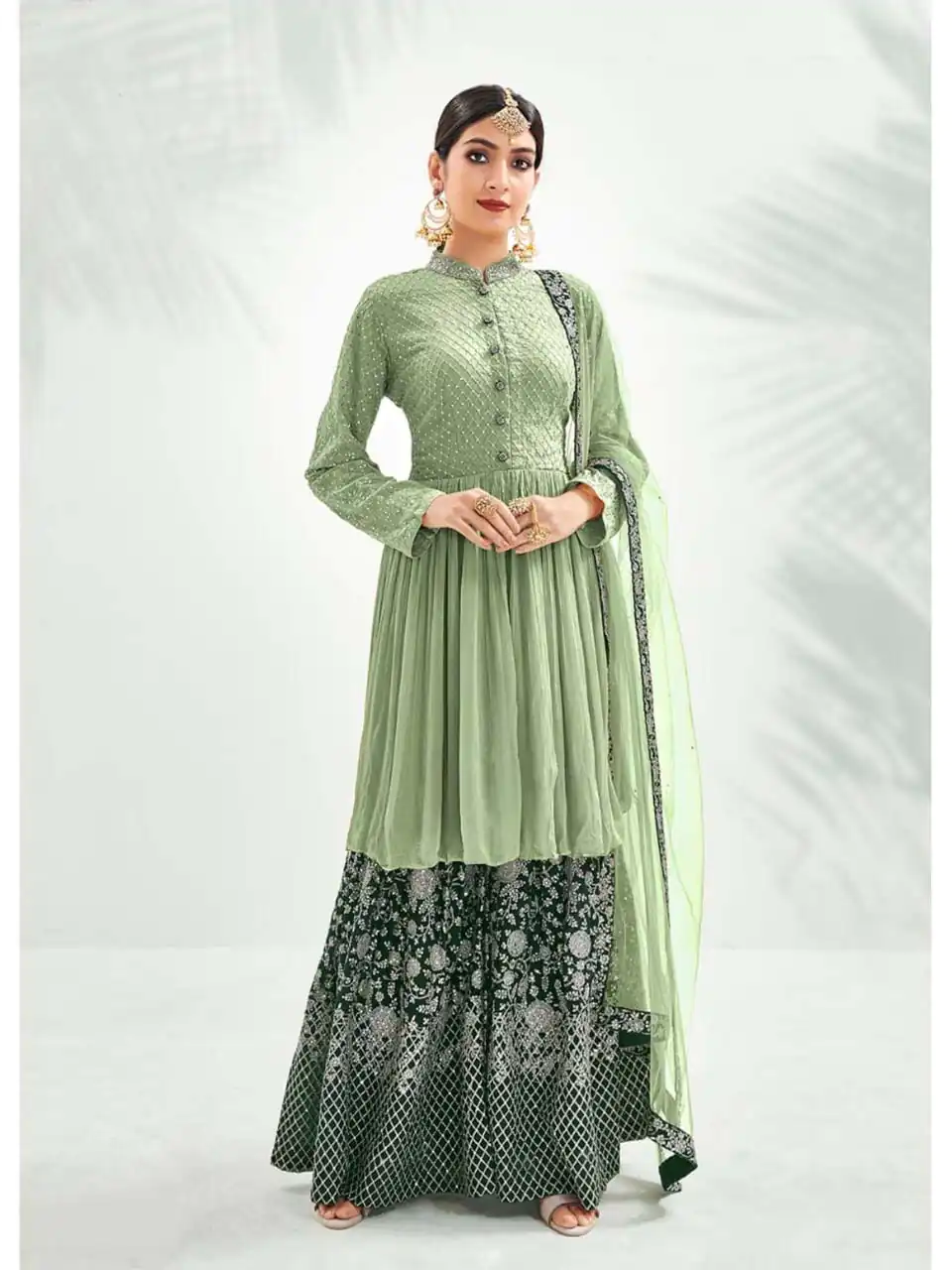 latest-green-color-georgette-with-embroidery-work-sharara-suit